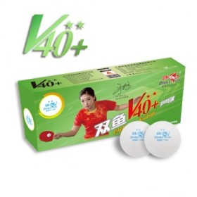 Pelota Double Fish de 2star V40 + de color blanco en caja de 10 u. Pelota Double Fish de 2star V40 + de color blanco en caja de 10 u.